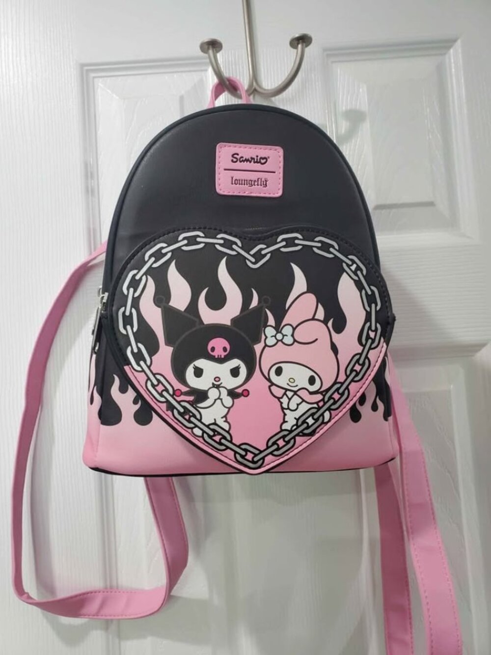 Loungefly Sanrio My Melody & Kuromi Flame Heart Mini Backpack